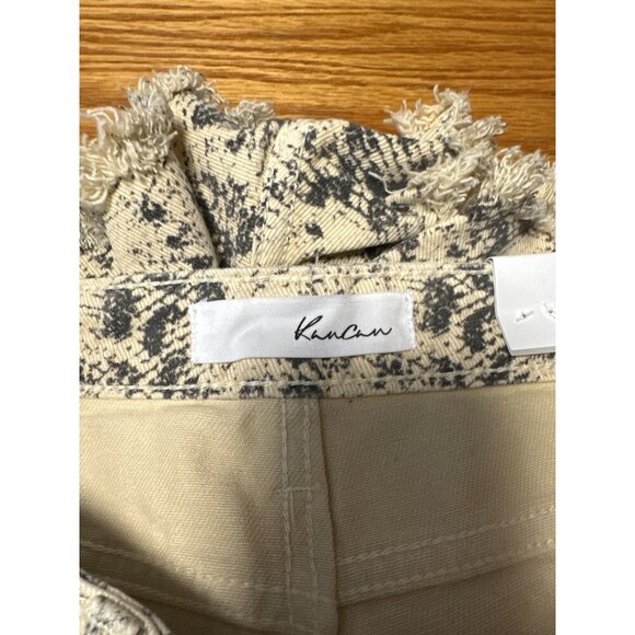 KanCan Womens Snake Print Cream Cut Off High Rise Denim Jean Shorts Size M - Picture 6 of 11